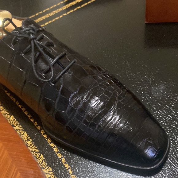 - Luxury ARTIOLI.  7k GENUINE Crocodile ? Wholecut Oxford Dress Shoes main image 11